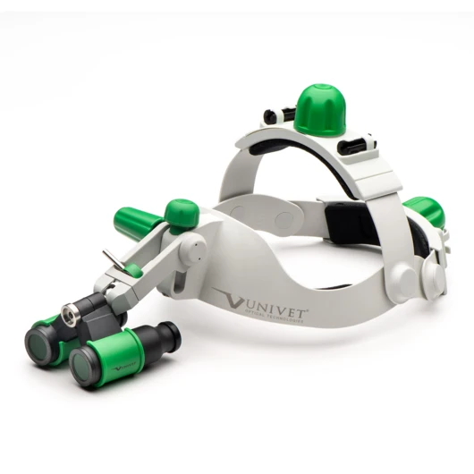 Univet Headgear Prismatic - бинокулярные лупы системы Flip-Up с креплением на шлеме, увеличение 4.5x<span> (Италия)</span> — МедиМакс
