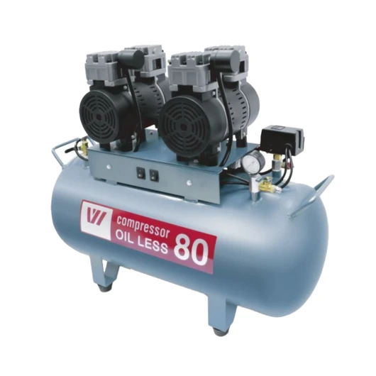WuerWei W-604 - безмасляный компрессор для двух стоматологических установок с ресивером 80 л (170 л/мин), без осушителя<span> (Китай)</span> — МедиМакс