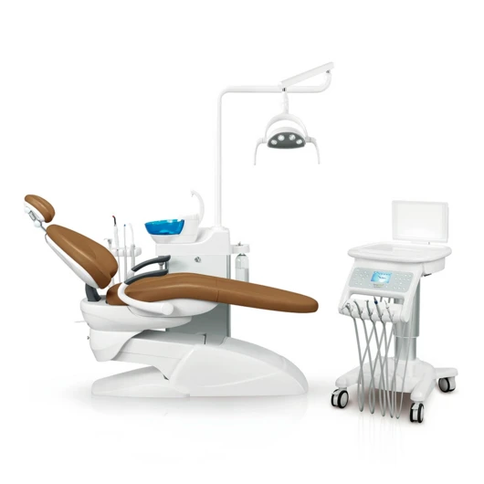 Fengdan BZ638 Luxury - стоматологическая установка, с подкатным модулем, с микромотором, с мягкой обивкой, цвет B01 кофейный, в комплекте два стула врача B1<span> (Китай)</span> — МедиМакс