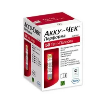 Тест-полоски для глюкометра портативного АккуЧек Перформа №50, 50 шт.