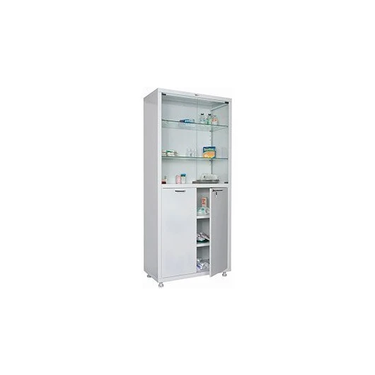 Шкаф медицинский HILFE МД 2 1780/SG верх стекло, низ сталь — МедиМакс